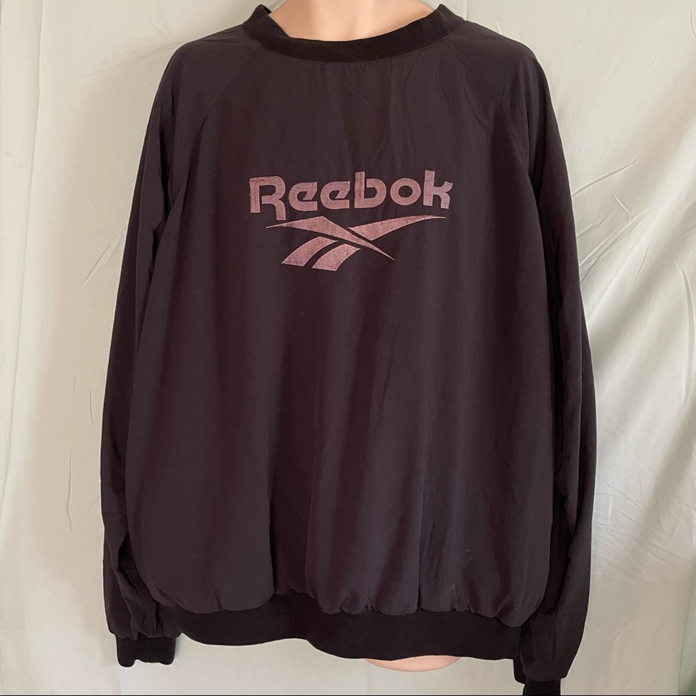 Vintage Reebok Golf Windbreaker Long Sleeves Pullover Black Embroidered XXL.